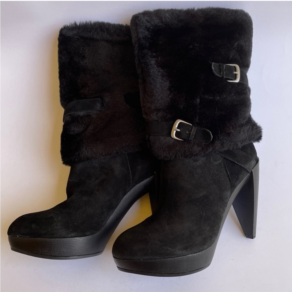Nine West faux fur black boots